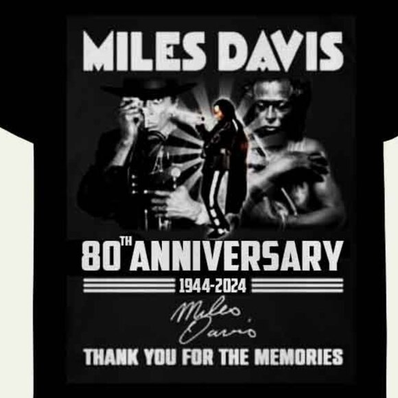 Miles Davis 80th Anniversary Jazz Musician Concert Memorial Fan Tee 159 - Picture 2 of 5